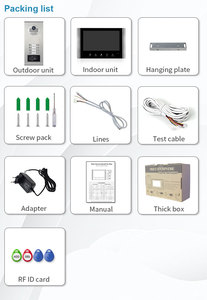 8 nút tuya wifi thông minh 7 inch màn hình hệ thống video intercom với thẻ RFID mở khóa kiểm soát truy cập chức năng - Product Image 6