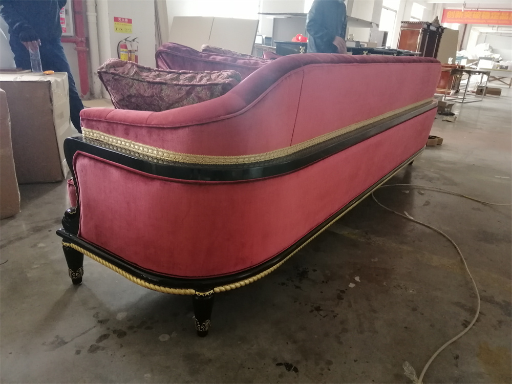 foshan chuangdian 5 star hotel furniture red luxury velvet living room sofa