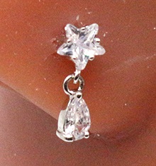 silver star teardrop dangle
