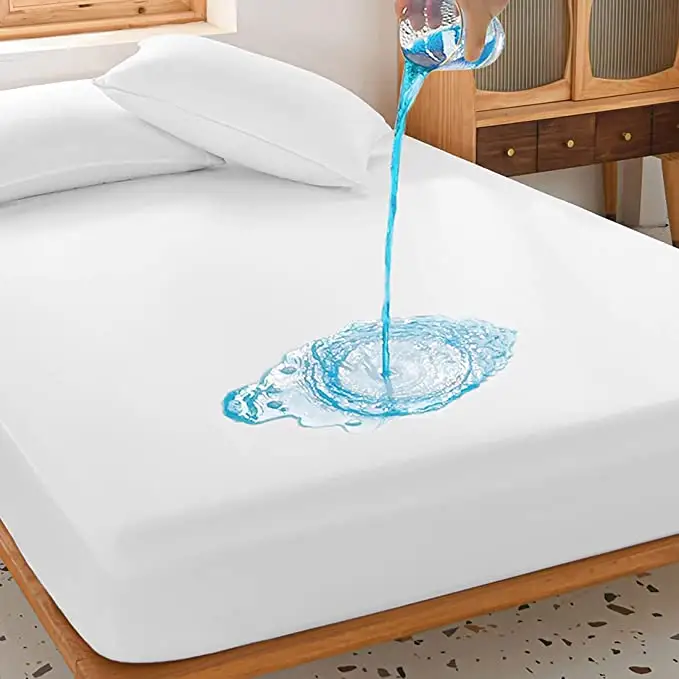 Lenzuolo morbido lavabile in lavatrice a prova di cimici del letto Protege Matelas coprimaterasso impermeabile Jacquard in poliestere