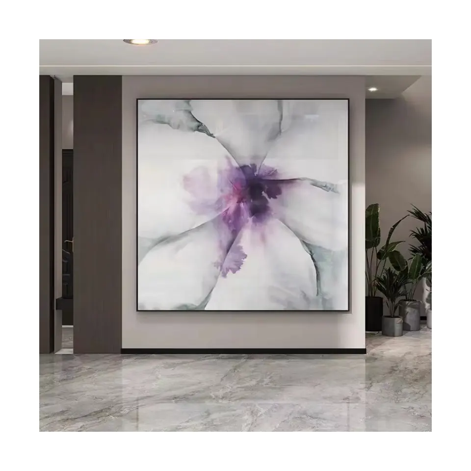 Moderne élégant classique gris violet fleur toile affiche peinture moderne mur Art imprimer décoratif photo salon décor à la maison