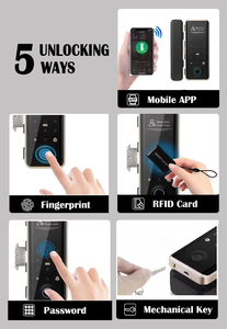 Tuya Wifi App elektronik cam kapi akıllı kilit TTlock Ble parmak izi kodu dijital cam kilit anahtarı kart Nfc Rfid akıllı kilit - Product Image 3