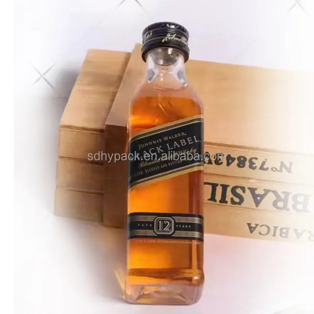 Mini Xo-botella de Alcohol de 2oz, botella pequeña de ron en miniatura de 50ml, botella de licor de vidrio con tapa de tornillo para bebidas alcohólicas