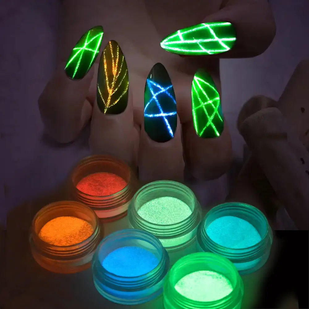 Pigment phosphorescent pour vernis à ongles en poudre acrylique phosphorescent