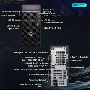オリジナル商用コンピューター Intel Core i5/i7/i9 第14世代 8GB RAM 512GB SSD Dell 7020MT Plus デスクトップパソコン - Product Image 6