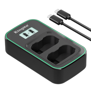Kingma 9V 2A PD3.0インテリジェントLCDディスプレイUSB-C Nikon EN-EL15 ENEL15バッテリー充電器用デュアル急速充電器 - Product Image 1