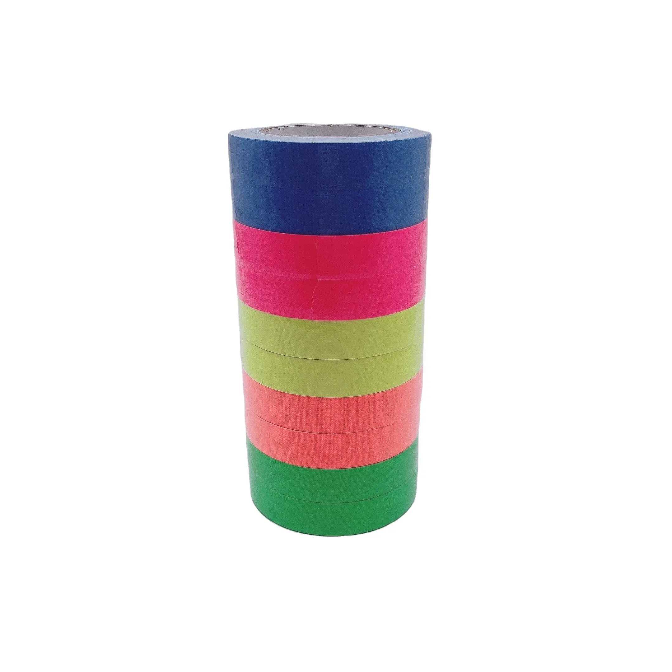 50mm*50m stage decoration pure cotton cloth gaffer tape colorful cloth fluorescent gaffer tape fluorescent tape