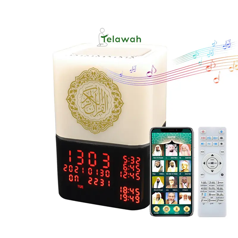 Telawah квадратный 229, портативная перезаряжаемая цифровая Сенсорная лампа с сенсорным управлением приложением, динамик с будильником