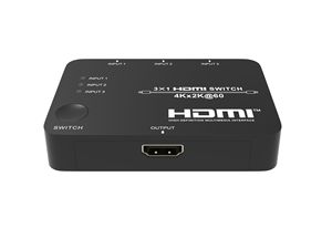Comutador HDMI 4kx2K60hz HD 3/5 em 1 saída Comutador HDMI HDCP2.2 3D HDMI2.0b 3x1 Switch 4K@60Hz 4:4:4