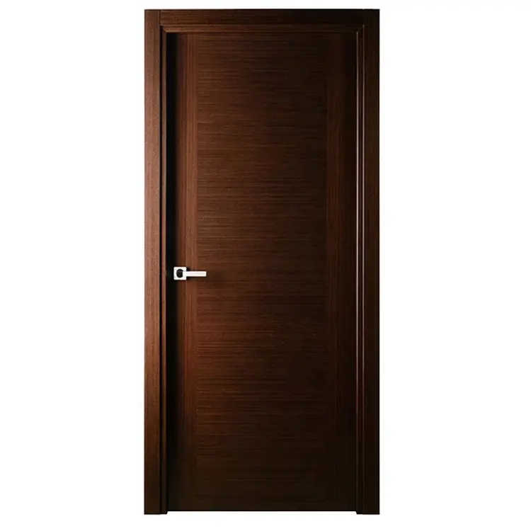 Puerta de dormitorio personalizada de alta calidad, puerta de madera de teca maciza de lujo de diseño único, puerta de madera de dormitorio liso para interior