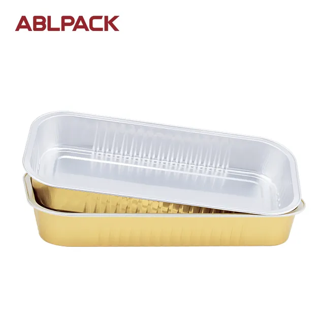 Sartén de aluminio rectangular desechable, olla caliente resistente al calor, 458ML