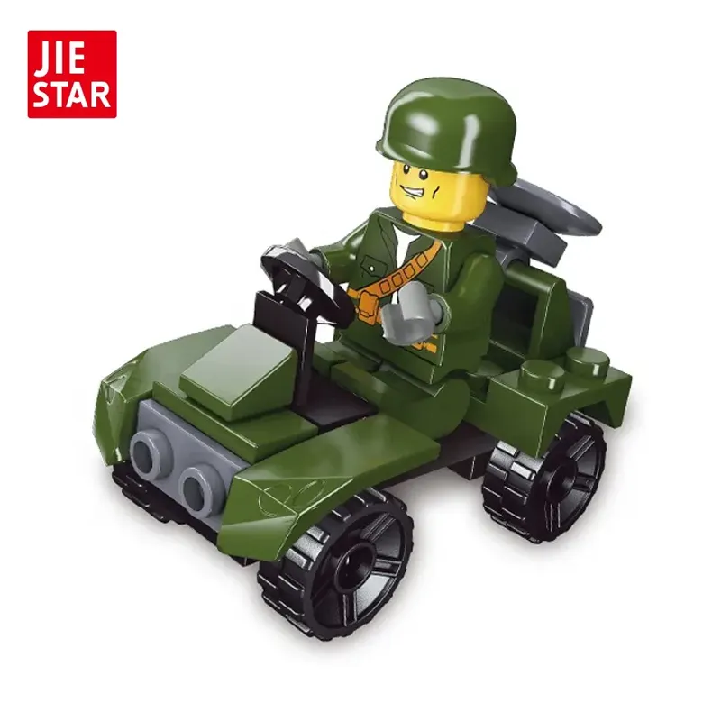 JIESTAR-modelo de vehículo de radar militar para niños, juguete de bloques de construcción, mini coche de juguete pequeño, juguete promocional para aula, 30 Uds.