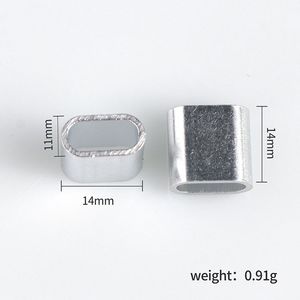 厂家直销织物腕带双向滑动锁铝箔桶锁用于织物腕带扁平铝环锁 - Product Image 5