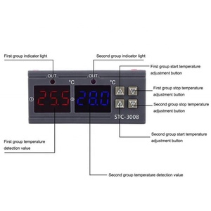 STC-3008 DC 12V 24V AC 110V 220V Dual Digital <strong>Temperature</strong> <strong>Controller</strong> Thermostat Thermoregulator <strong>with</strong> <strong>Sensor</strong> - Product Image 3