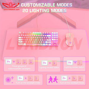 G26 + CW905 Wired Gaming <strong>Keyboard</strong> <strong>Mouse</strong> Set <strong>White</strong> Pink G26 Wired Mechanical <strong>Keyboard</strong> 89-keys <strong>Computer</strong> Accessories - Product Image 6