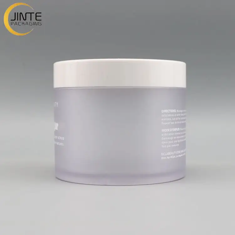 Emballage cosmétique 8oz 250 ml pots vides en plastique givré avec couvercle blanc pour les soins de la peau