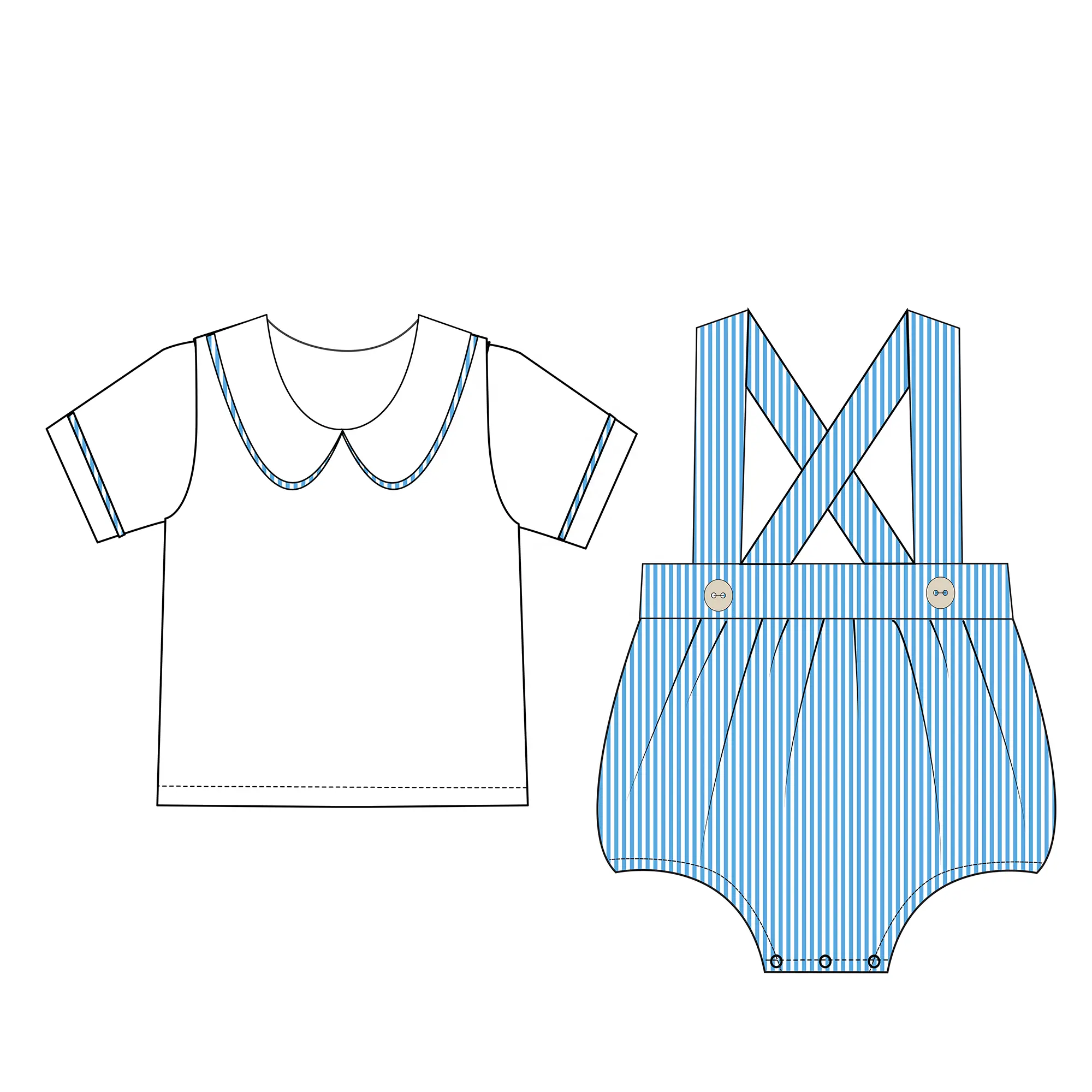 Yihui set pakaian butik bayi balita perempuan, blus kaus Polo Anak perempuan lengan pendek musim panas OEM baru