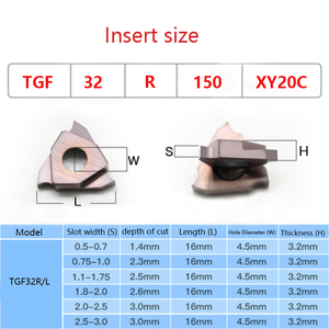 Inserto acanalado CNC TGF32L, 0,5-1,5mm, herramientas de torneado de carburo de tungsteno, insertos de ranura superficial Triangular para acero inoxidable - Product Image 3