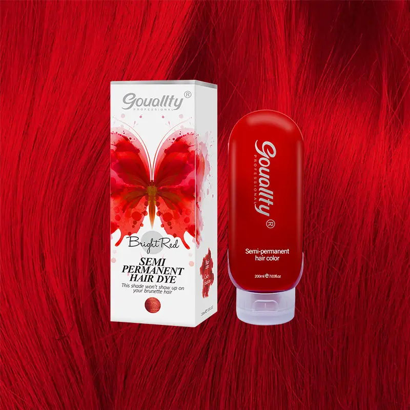 Depiladora semipermanente para el cabello, colorante para el cabello con tratamiento de Color Natural, sin blanqueamiento, Color Rojo