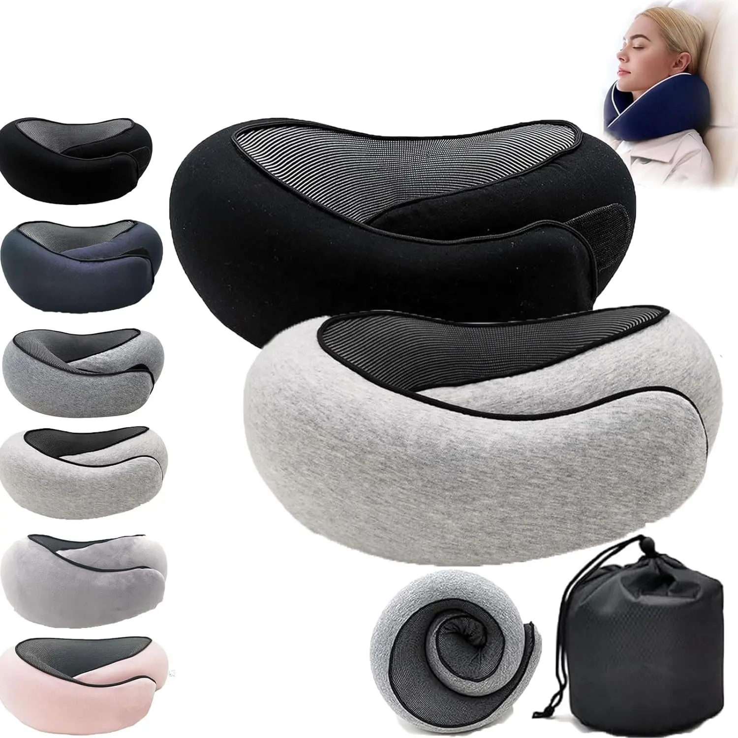 car cervical sleeping U shape Neck Support Memory Foam Travel Pillow For Airplane Car Home Office
