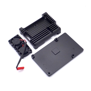 Carcasa de Metal y plata para Raspberry Pi 4B, carcasa negra de aleación de aluminio