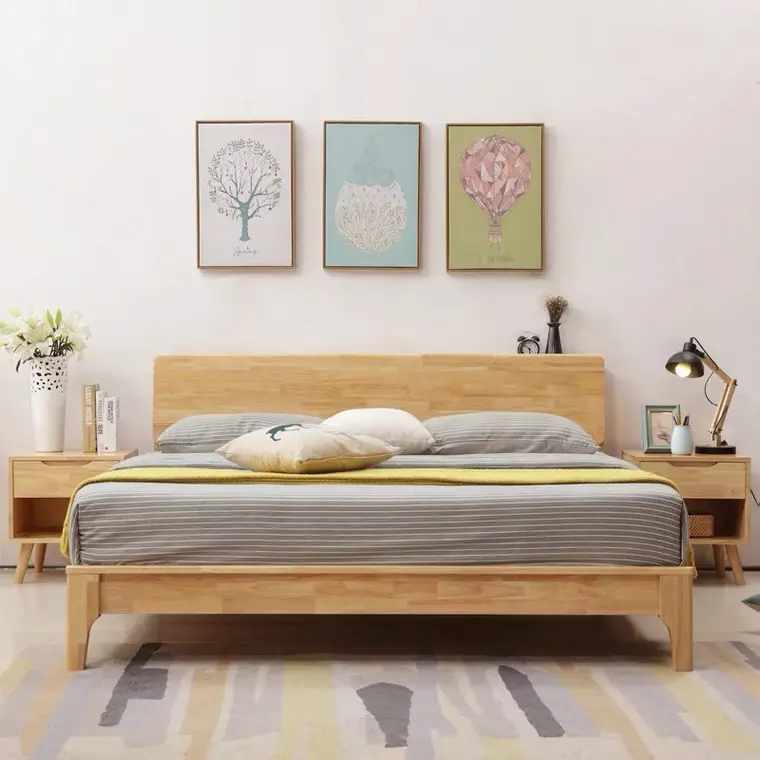 Commercio all'ingrosso di Prezzi di Fabbrica di Mobili In Legno Letto Disegni Doppio Solido letto in legno disegni