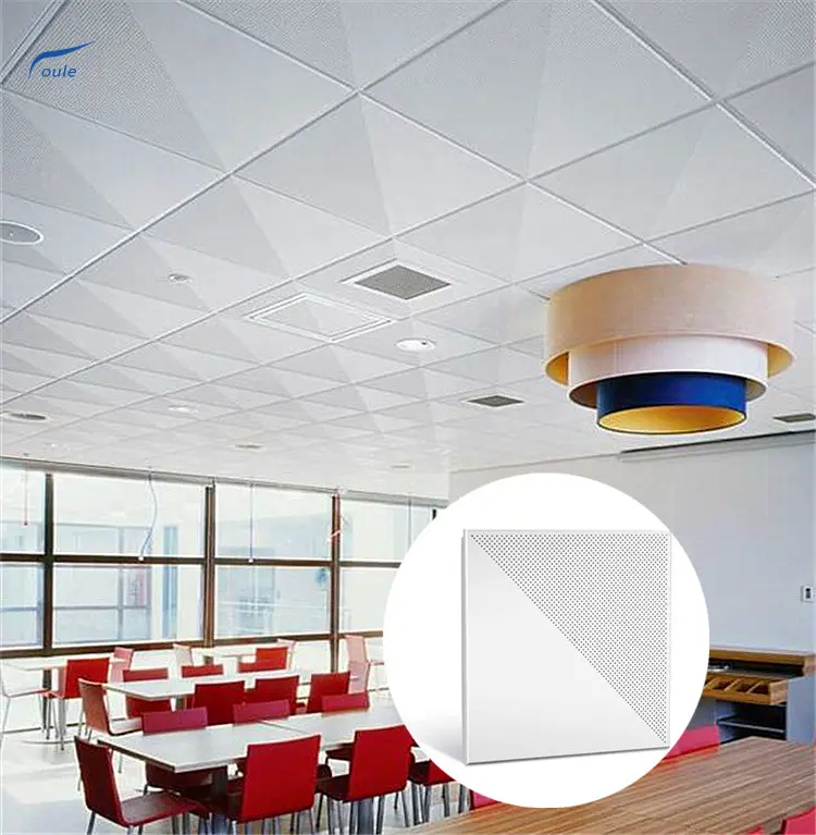 Foshan Factory design perforato interni sospendere la decorazione del soffitto in metallo piastrella in ceil