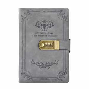 Bloc de notas de diario de cuero de salida de fábrica, diario impreso con logotipo personalizado, cuaderno de cuero PU con cerradura - Product Image 1