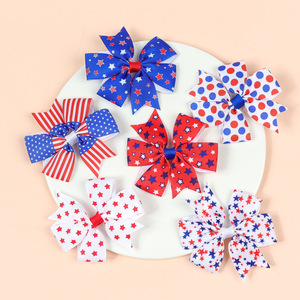 3.5 Inch 4th of <strong>July</strong> <strong>Hair</strong> Bows Clip for Baby Girl Fashion Star Striped Flag <strong>Hair</strong> Pins Flag Day Headwear <strong>Hair</strong> Accessories