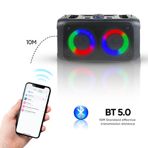 Portatile casa Karaoke Woofer RGB illuminazione Wireless microfono Extra bassi per feste KTV famiglia uso Computer memoria/TF Card di accesso - Product Image 3