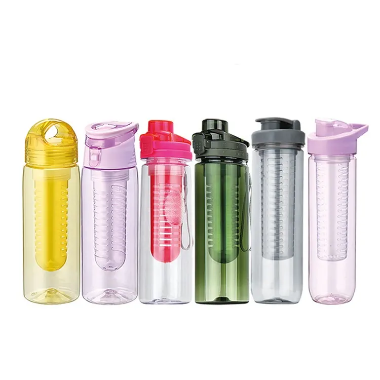 Fuguang Factory BPA bottiglia d'acqua in plastica gratuita infusore per frutta Sport bottiglia d'acqua con filtro e beccuccio