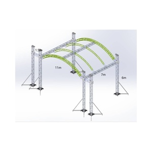 11-7-6m Wholesale Stage Lighting <strong>Truss</strong> Arched Roof <strong>Truss</strong> with 9.76x6.1x1.2m Stage for Concert Events - Product Image 1