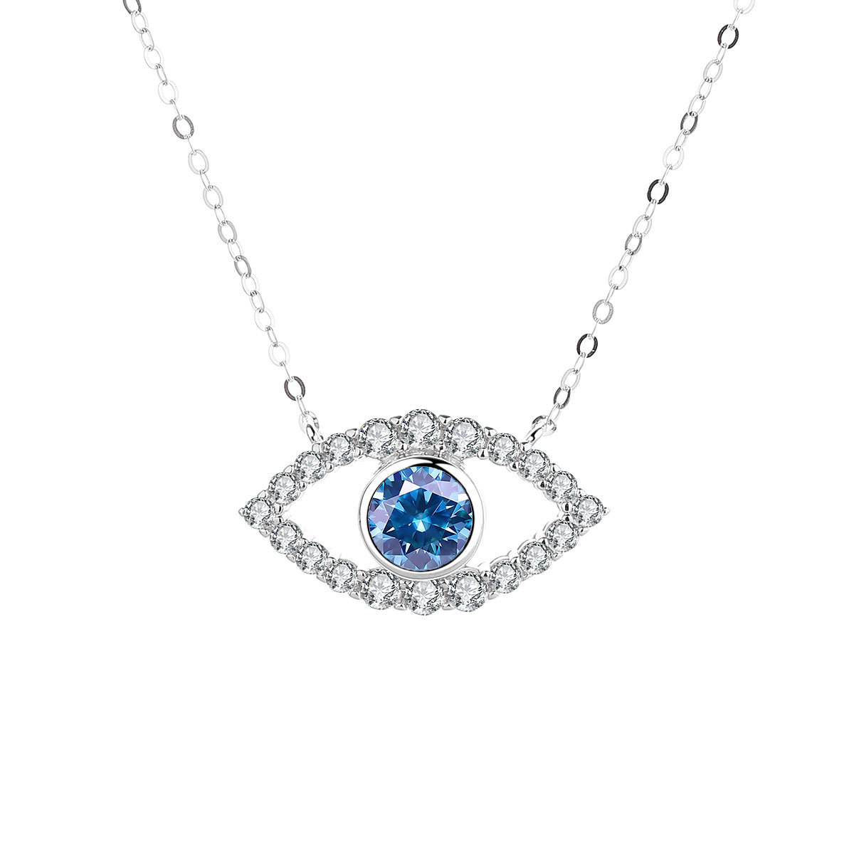 Moissanite bleue suisse de 1 carat
