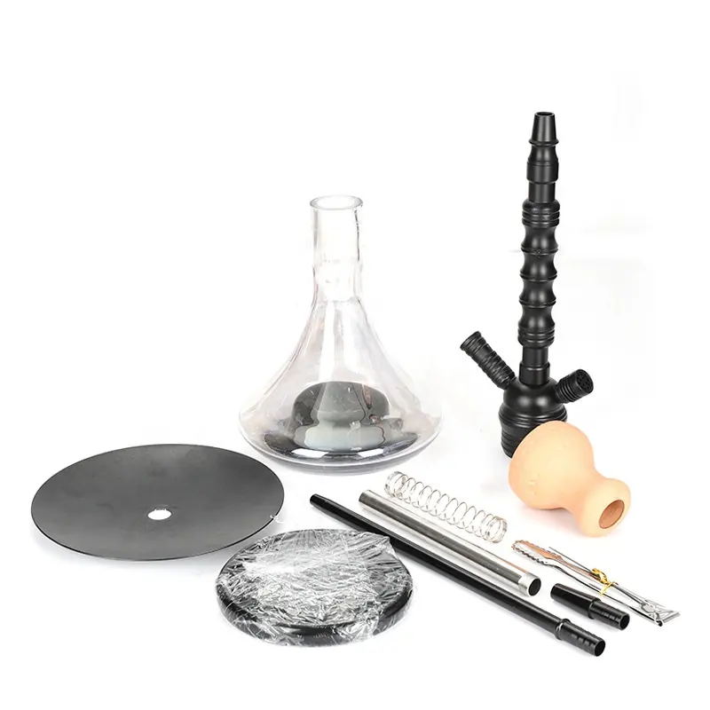 Neues Design Großhandel Rauchen größer billig Aluminium Shisha Shisha Glas Chicha Nargile Shisha mit Silikon pfeife ganze Shisha Set