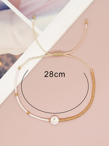 Go2BoHo Individuelles Buchstaben-Charme Muschel Perlen-Armband Damen-Pulser Mode-Schmuck Boho handgefertigte Schnur Miyuki-Saat Perlen-Armbänder