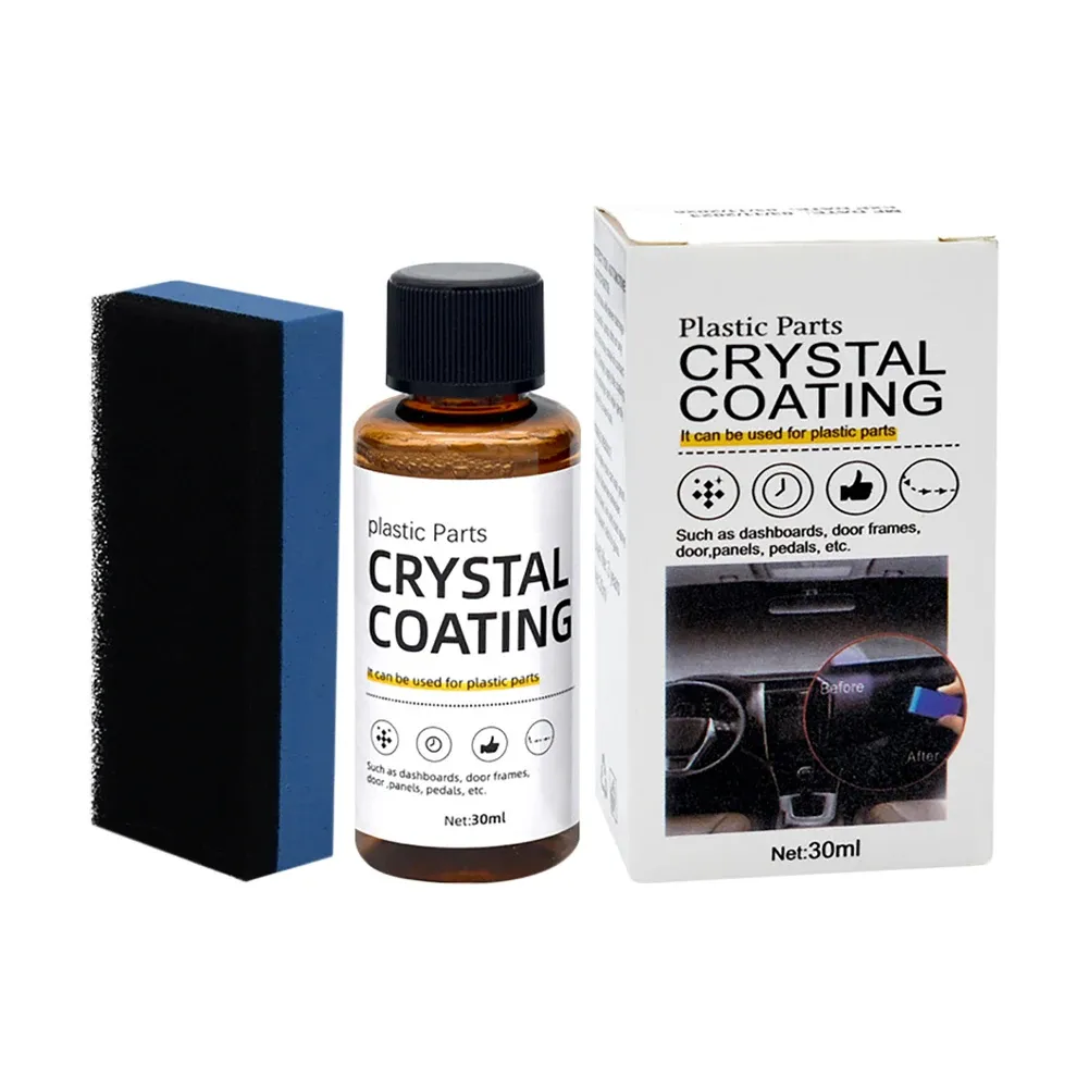 Restaurador de plástico de 30ml para coche, fácil de usar, reacondicionamiento de piezas de plástico, agente de restauración de revestimiento de cristal