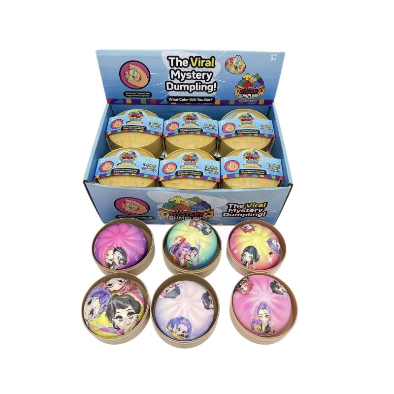 Pu mousse à mémoire de forme dessin animé fille baozi, boîte à panier fumant