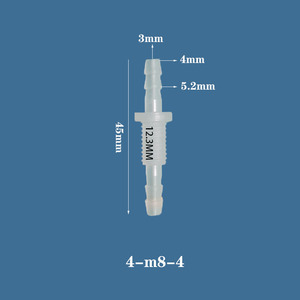 Chang En 4-M8-4 barb 4มม. กลาง OD: M8ท่อน้ำกั้นหัวข้อต่อท่อ - Product Image 5