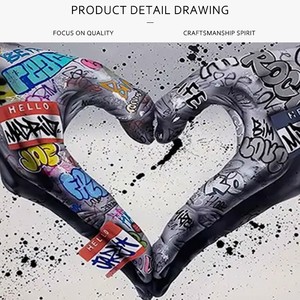 Home Decor <strong>Love</strong> Heart Hand Gesture Street Spray Painting Wall <strong>Art</strong> Printed Picture Canvas Printed Graffiti Wall <strong>Art</strong> - Product Image 4