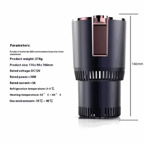 Dc <strong>12V</strong> Multifunctional <strong>Auto</strong> Cooling and Heating <strong>Cup</strong> Holder, 2-in-1 Portable Smart Car <strong>Cup</strong> Drinks Holder for Display Temperature - Product Image 3