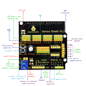 Keyes tudio Sensor Shield V5 Erweiterungs platinen modul für Arduino UNO Arduino LEONARDO