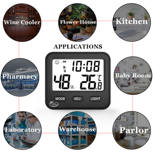 Termómetro digital con sensor de temperatura, pantalla LCD, control de habitación de color de madera, termómetro de humedad para el hogar, con pantalla LCD, para el hogar, con pantalla de 2 - Product Image 4