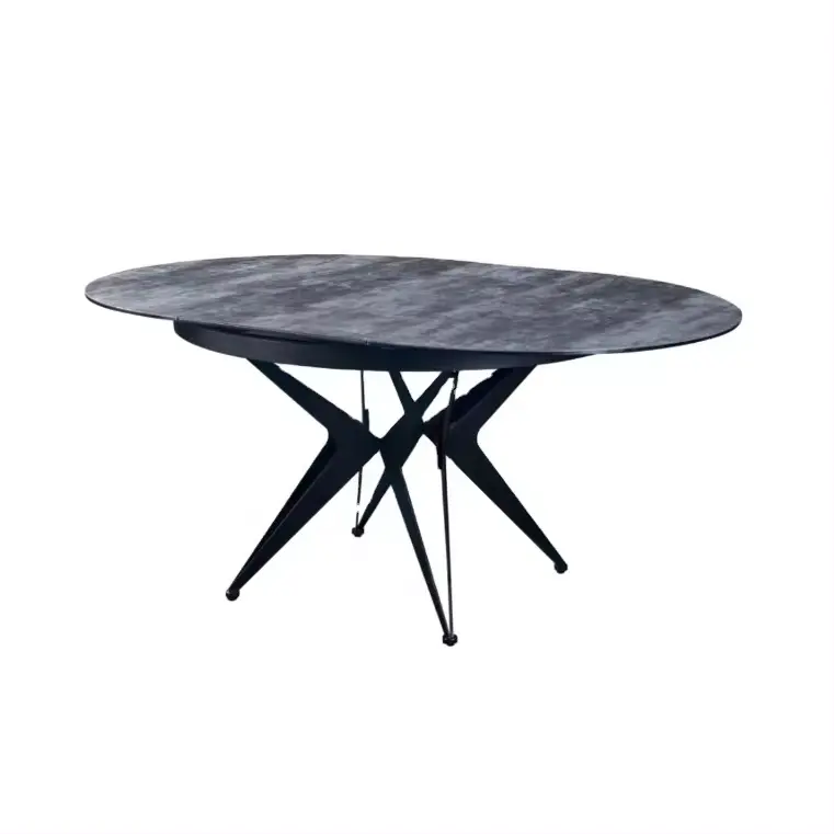 Accueil Meubles de salon Table basse ronde sur pieds en métal en MDF Tables de salle à manger de luxe modernes pour la maison