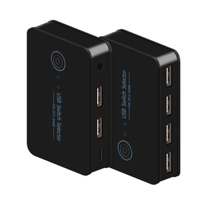 USB2.0切换器，USB KVM切换器选择器2台计算机共享4个用于键盘鼠标打印机的USB，兼容视窗、苹果、Linux - Product Image 1