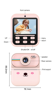 Mini Phim Hoạt Hình Ngay Lập Tức In Máy Ảnh Cho Trẻ Em Ảnh Kỹ Thuật Số Video Máy Ảnh Với Ảnh Tự Sướng Ống Kính Kép 2.4 Inch Màn Hình Đồ Chơi Món Quà Giáng Sinh - Product Image 3