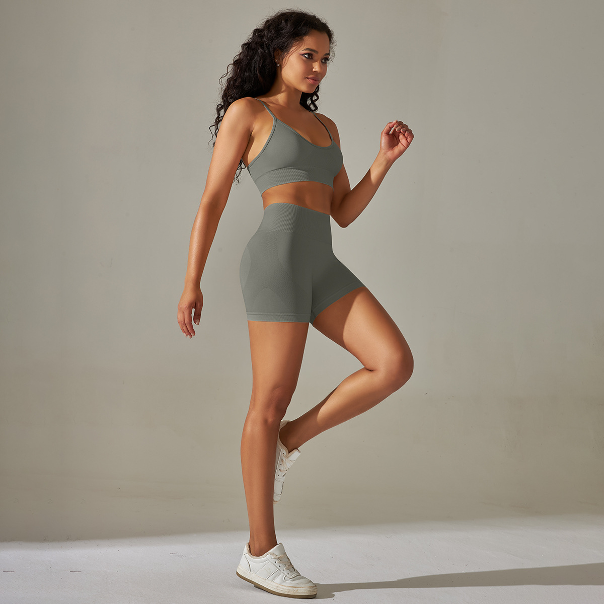 6606 Suspender Bra + Shorts Set - Black