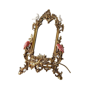 مرآة أمريكية أوروبية عتيقة للطاولة طاولة غرفة المعيشة مرآة برونزية لزينة طاولة الزينة إكسسوارات منزلية - Product Image 5