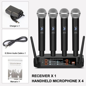 מפעל מחיר X4 מקצועי אחד גרור <span class=keywords><strong>4</strong></span> כף יד קל ונייד אלחוטי מיקרופון קריוקי - Product Image 6