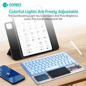 Coteci BT5.0 Ipad键盘RGB背光水晶兼容安卓视窗苹果系统新的usb-c端口触摸板2.4G平板电脑射频 - Product Image 6