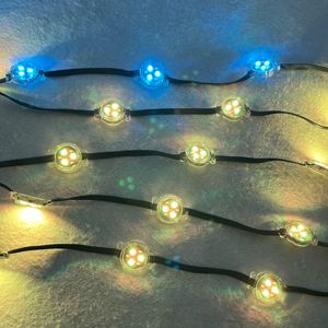 20 пикселей/строка 30 мм 12 В WS2818 светодиодный адресуемый RGB пиксельный модуль IP68 плоская Прозрачная крышка черный провод 0,72 W/Pixel 10 см-30 см интервал